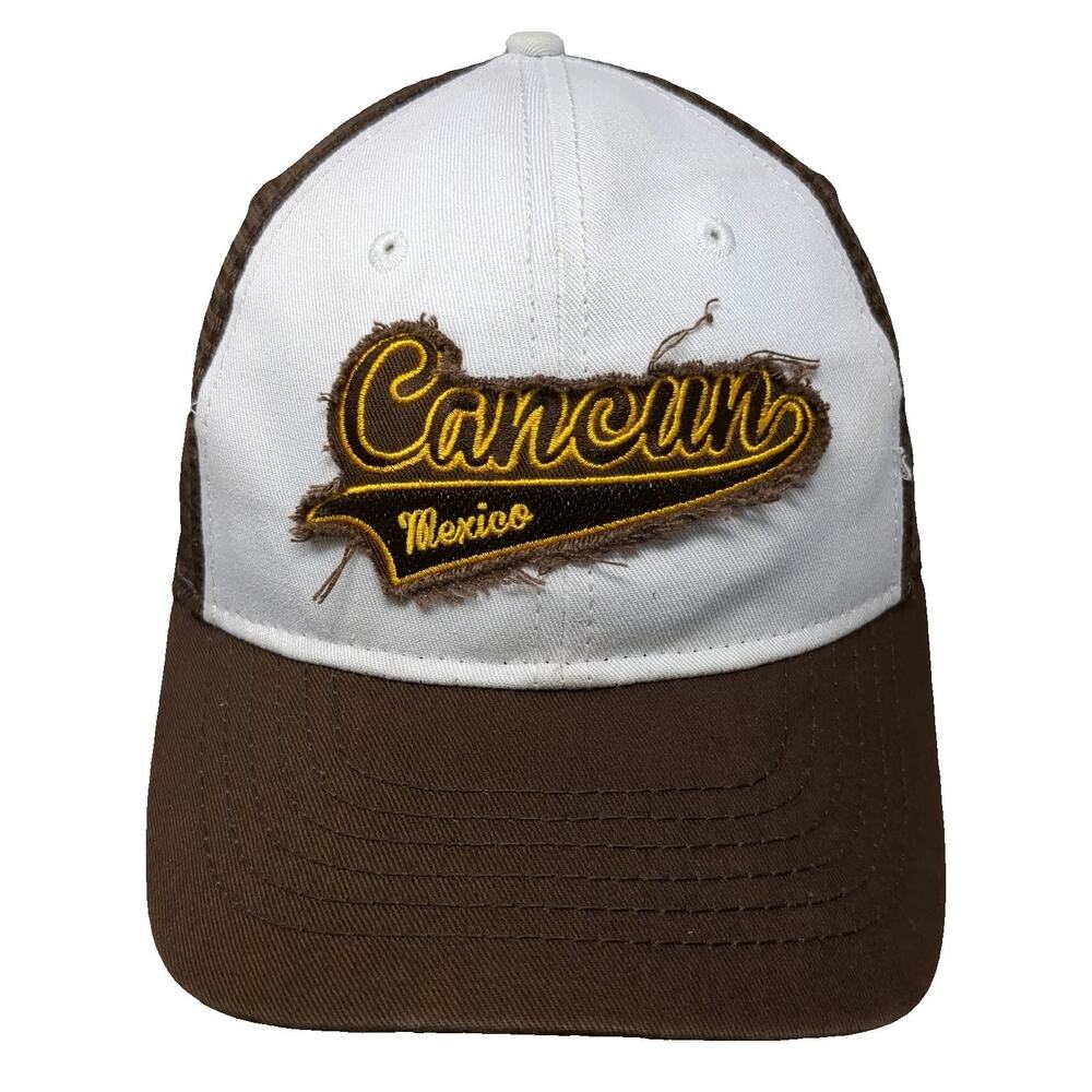 InGear Trucker Hat Brown White One Size Cancun Mexico Mesh Back Snapback Cap